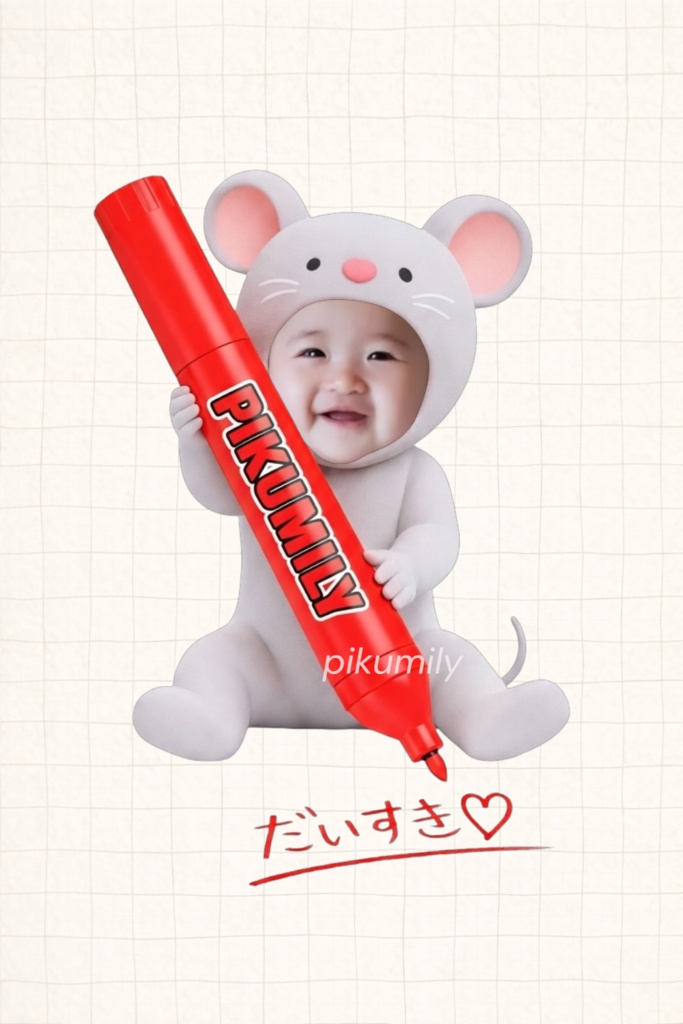 【4/8まで限定価格】ピクミリー文房具シリーズ|5点セット|顔はめ素材