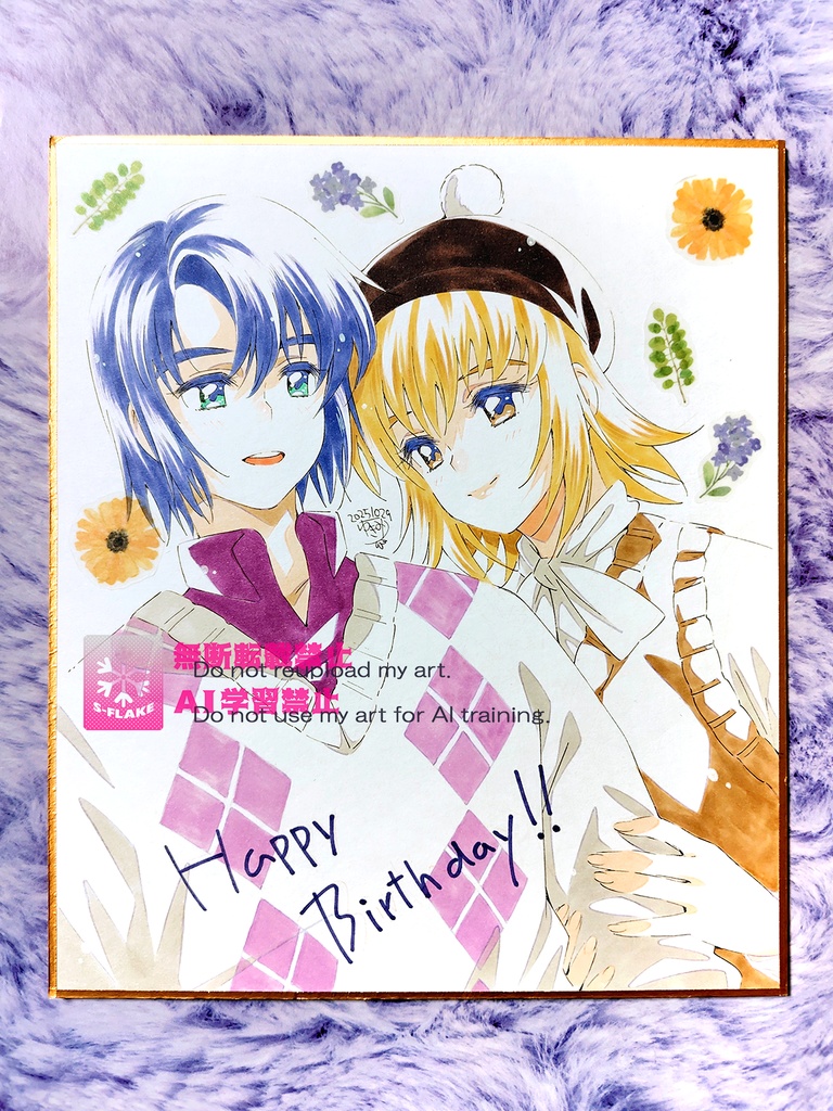 【完売】手描き色紙(1点もの)