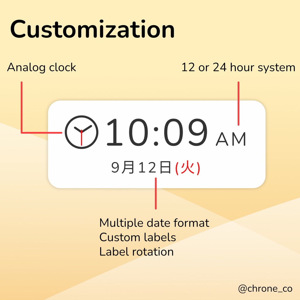 Chrone Clock | Youtube , Twitch , OBS Clock クロック