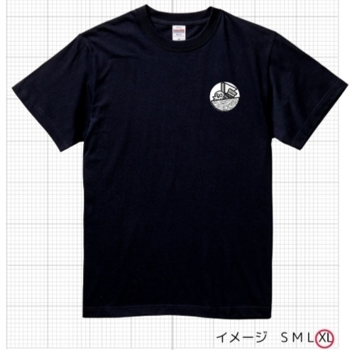 タコ漁船ロゴTシャツ(黒)