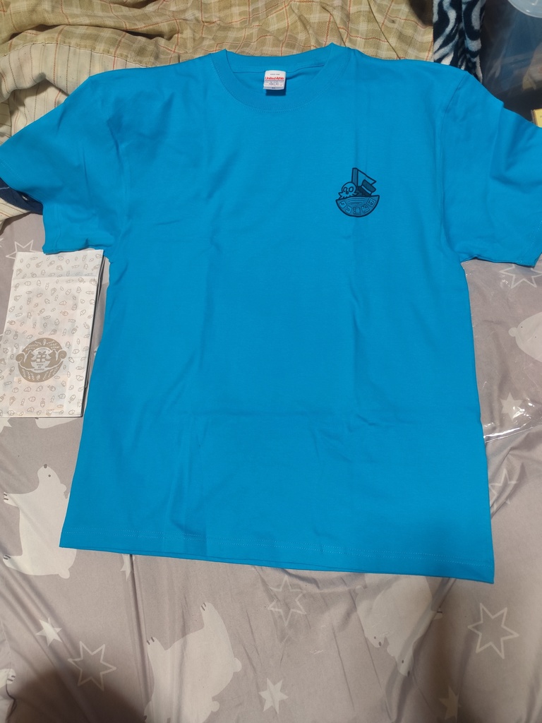 タコ漁船ロゴTシャツ（ターコイズブルー）