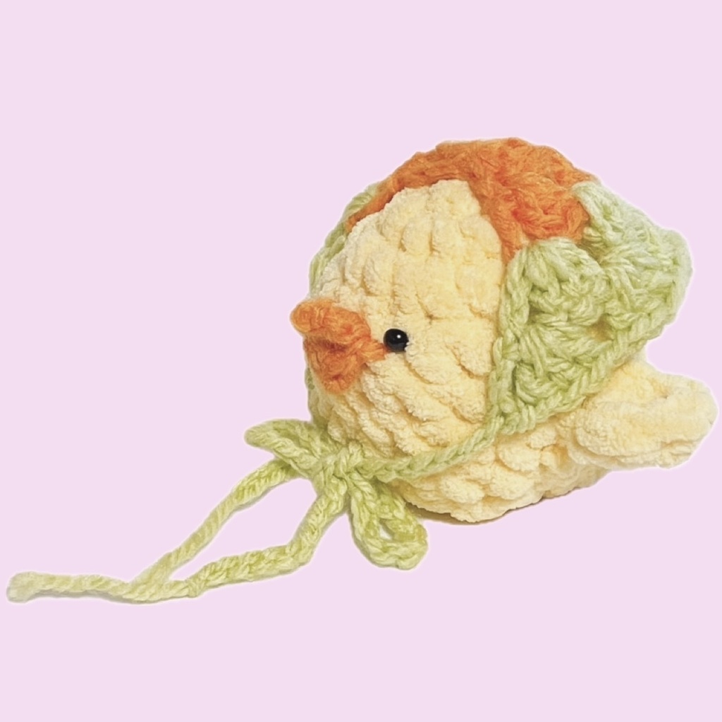 ぬいぐるみ用バブーシュカ / オレンジ&ライトグリーン