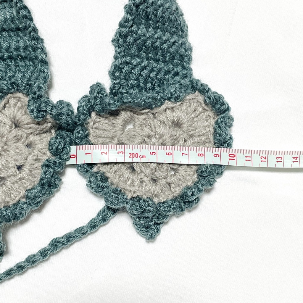 1点ものハンドメイド品 / フリルハートのイヤーマフ / 耳あて