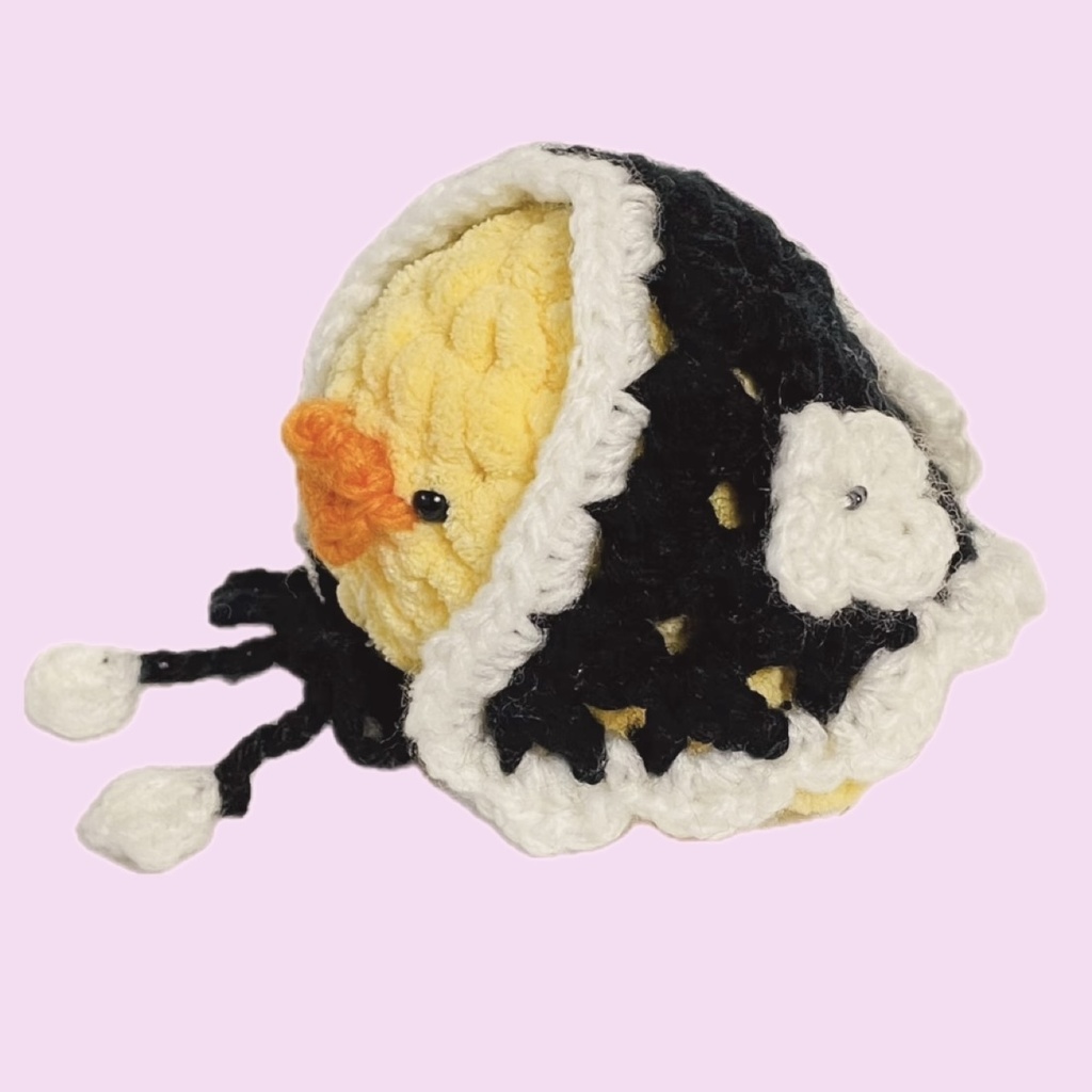 ぬいぐるみ用バブーシュカ / ブラック&フラワー