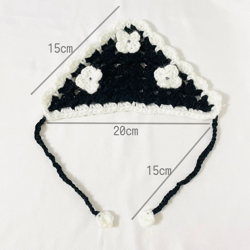 ぬいぐるみ用バブーシュカ / ブラック&フラワー