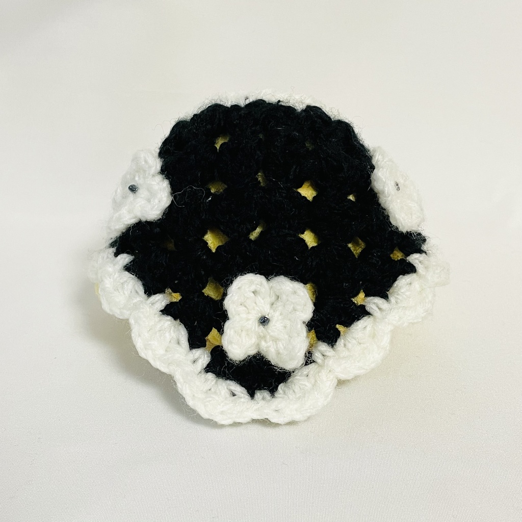 ぬいぐるみ用バブーシュカ / ブラック&フラワー