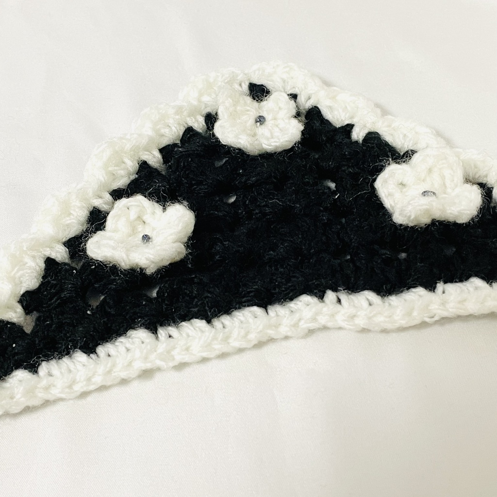 ぬいぐるみ用バブーシュカ / ブラック&フラワー