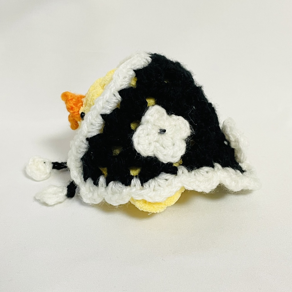 ぬいぐるみ用バブーシュカ / ブラック&フラワー