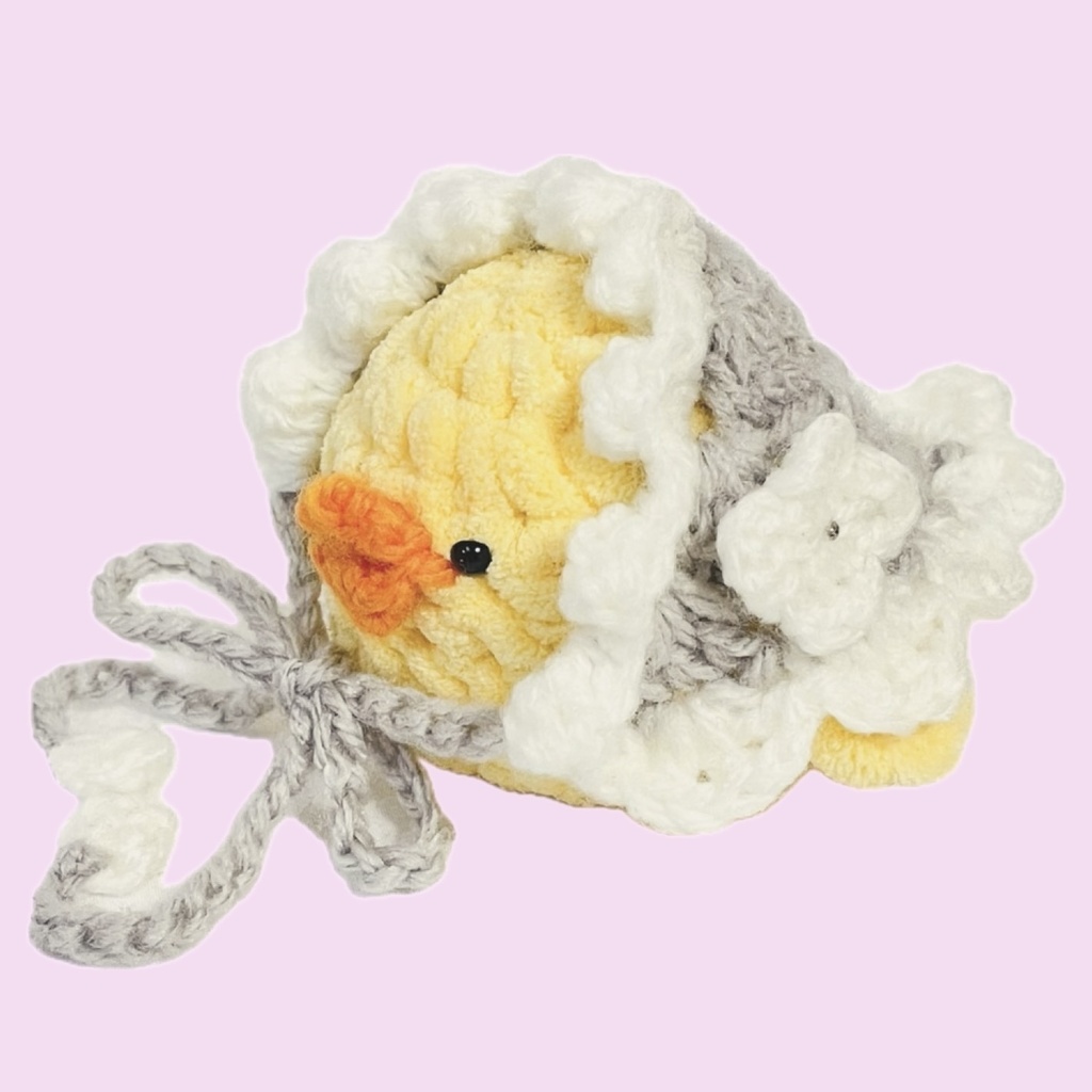ぬいぐるみ用バブーシュカ / フラワーグレー