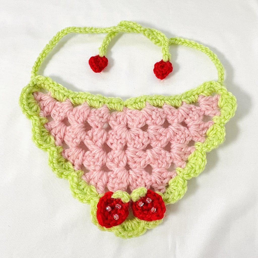 ぬいぐるみ用バブーシュカ / いちごピンク