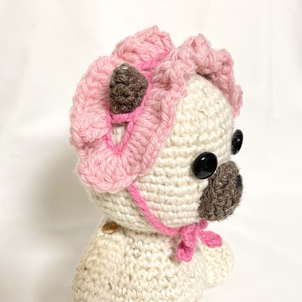 ぬいぐるみ用ヘッドドレス/耳出し穴付きフリフリピンク