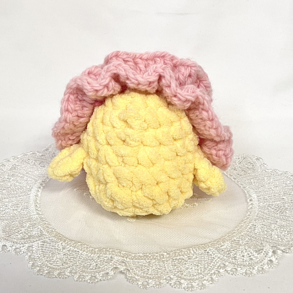 ぬいぐるみ用ヘッドドレス/耳出し穴付きフリフリピンク