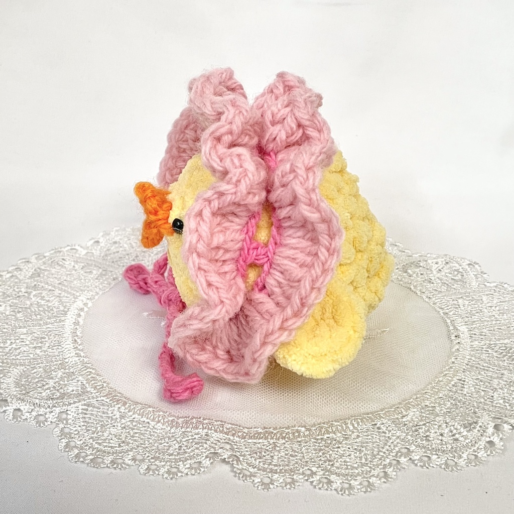 ぬいぐるみ用ヘッドドレス/耳出し穴付きフリフリピンク