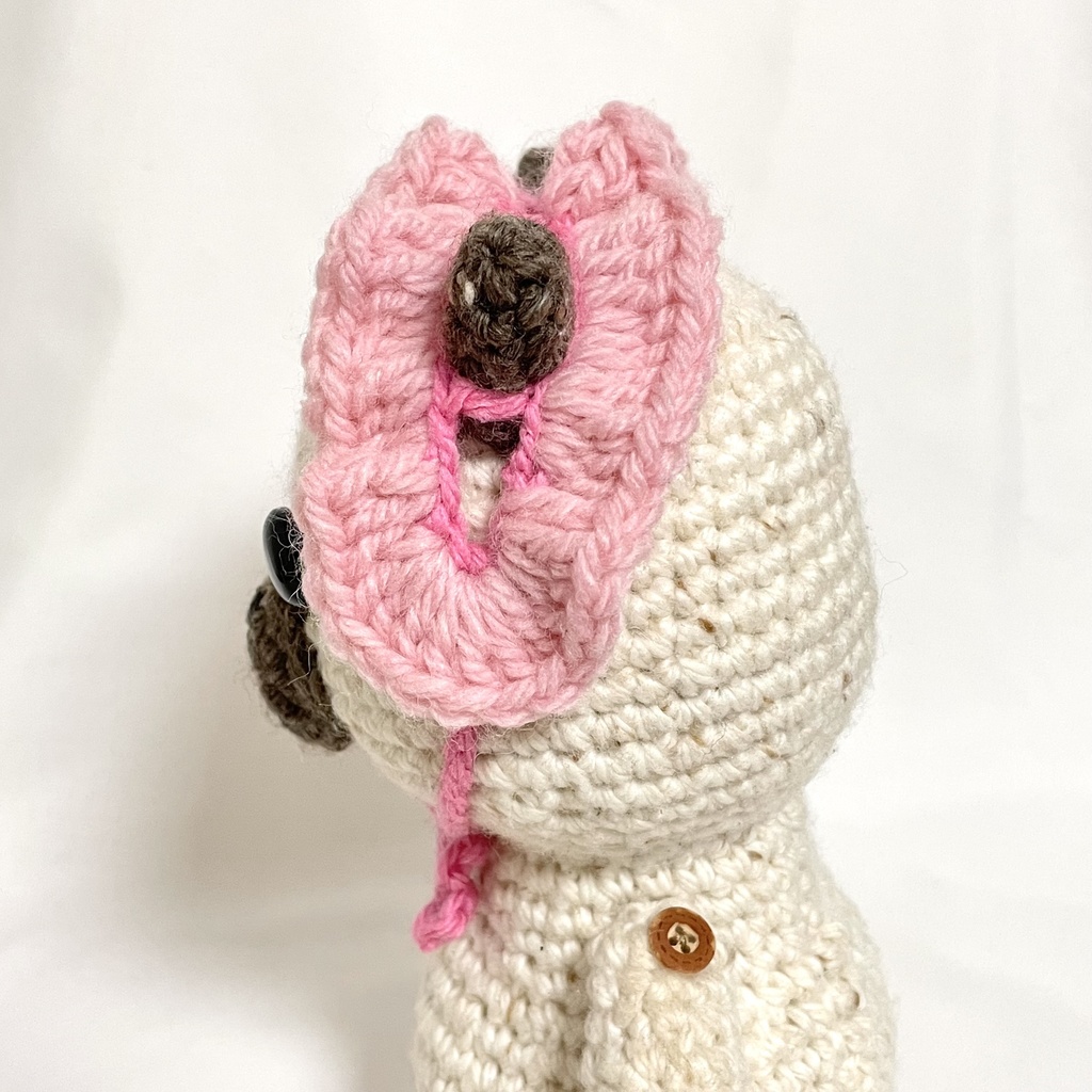 ぬいぐるみ用ヘッドドレス/耳出し穴付きフリフリピンク