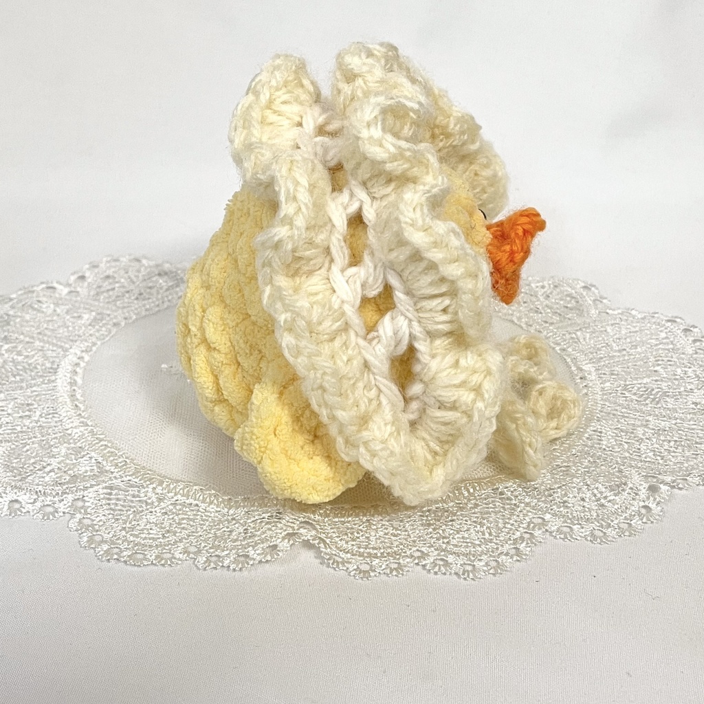 ぬいぐるみ用ヘッドドレス/耳出し穴付きフリフリアイボリー