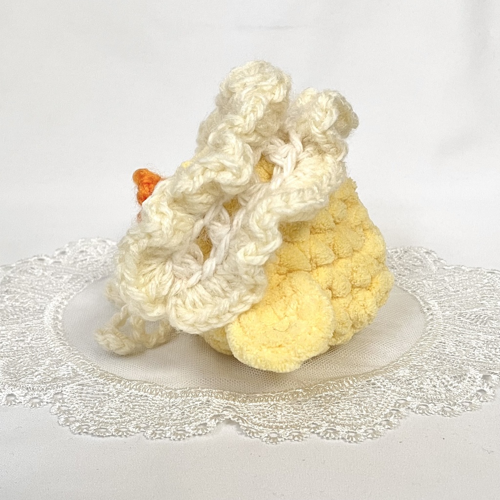 ぬいぐるみ用ヘッドドレス/耳出し穴付きフリフリアイボリー