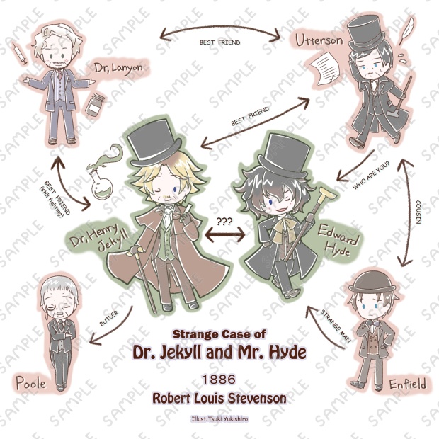 ジキル博士とハイド氏【英文学沼関係図 2】トートバッグS / トートバッグM / トートバッグL