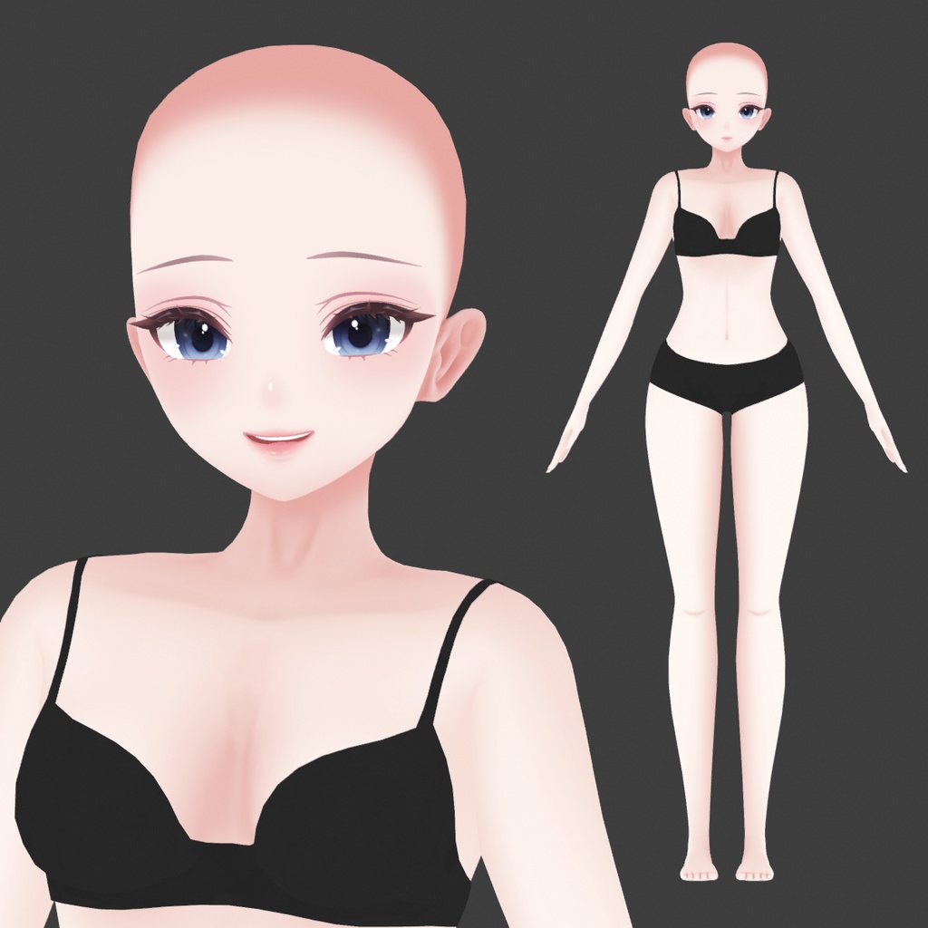 Anime Female Base Mesh Model