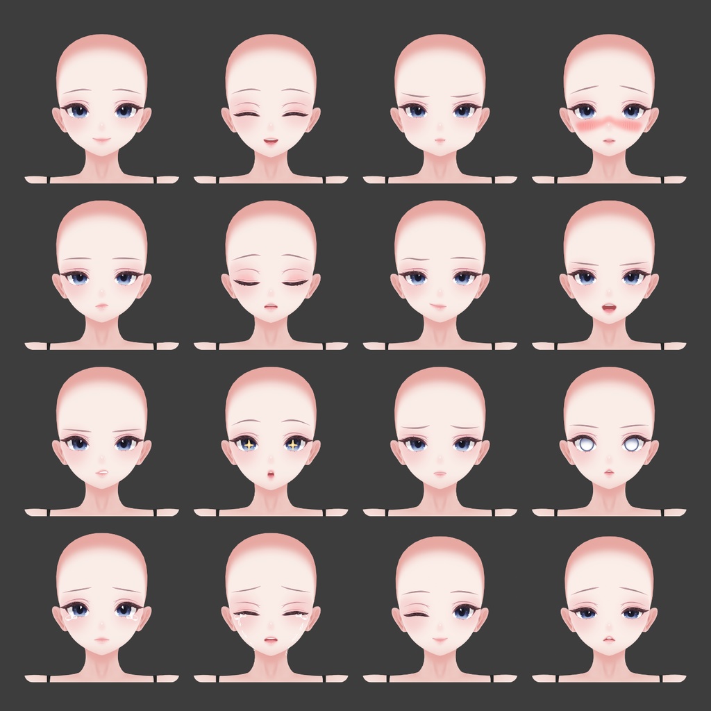 Anime Female Base Mesh Model