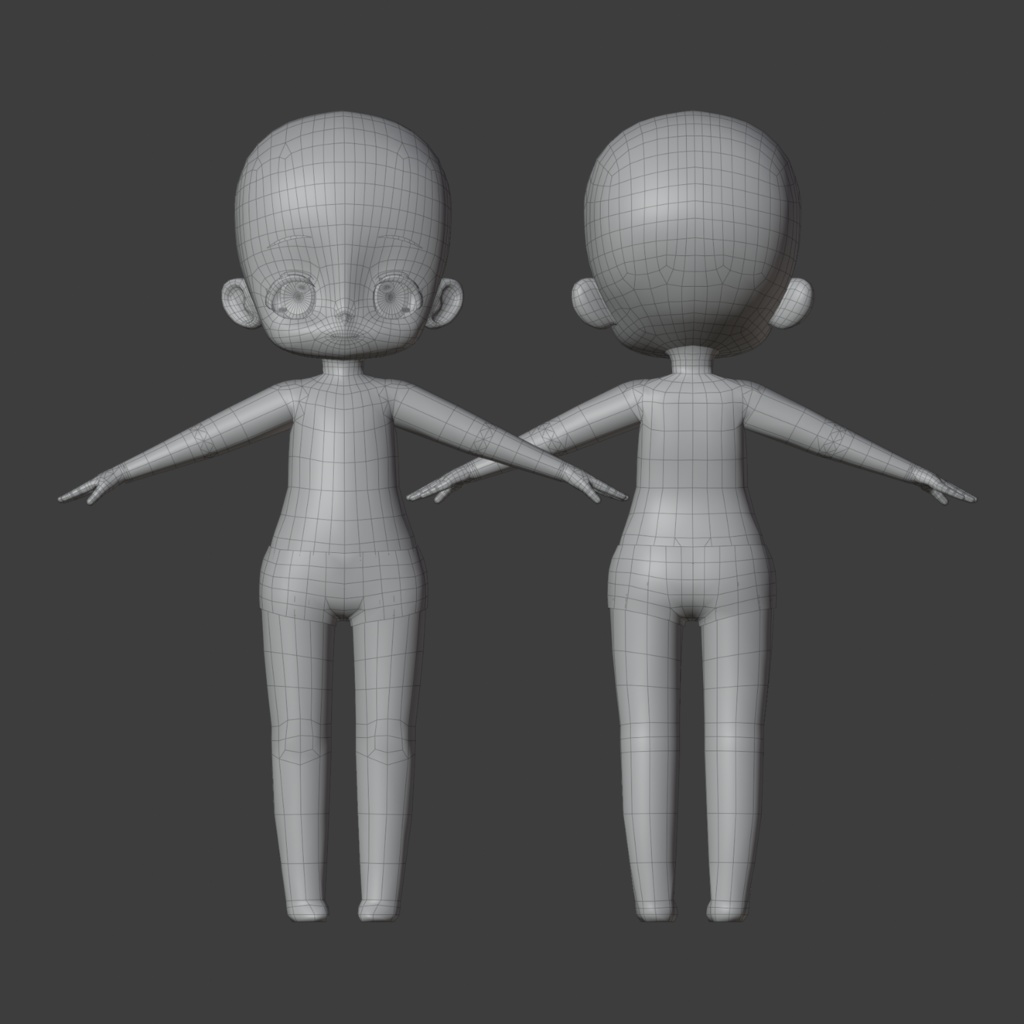 Anime Chibi Base Mesh Model