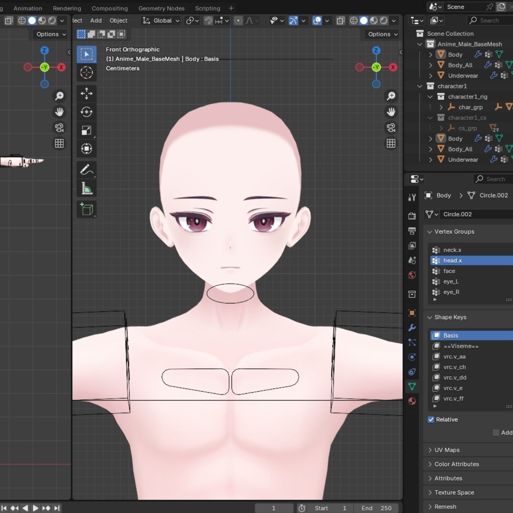 Anime Base Mesh - Male Character
