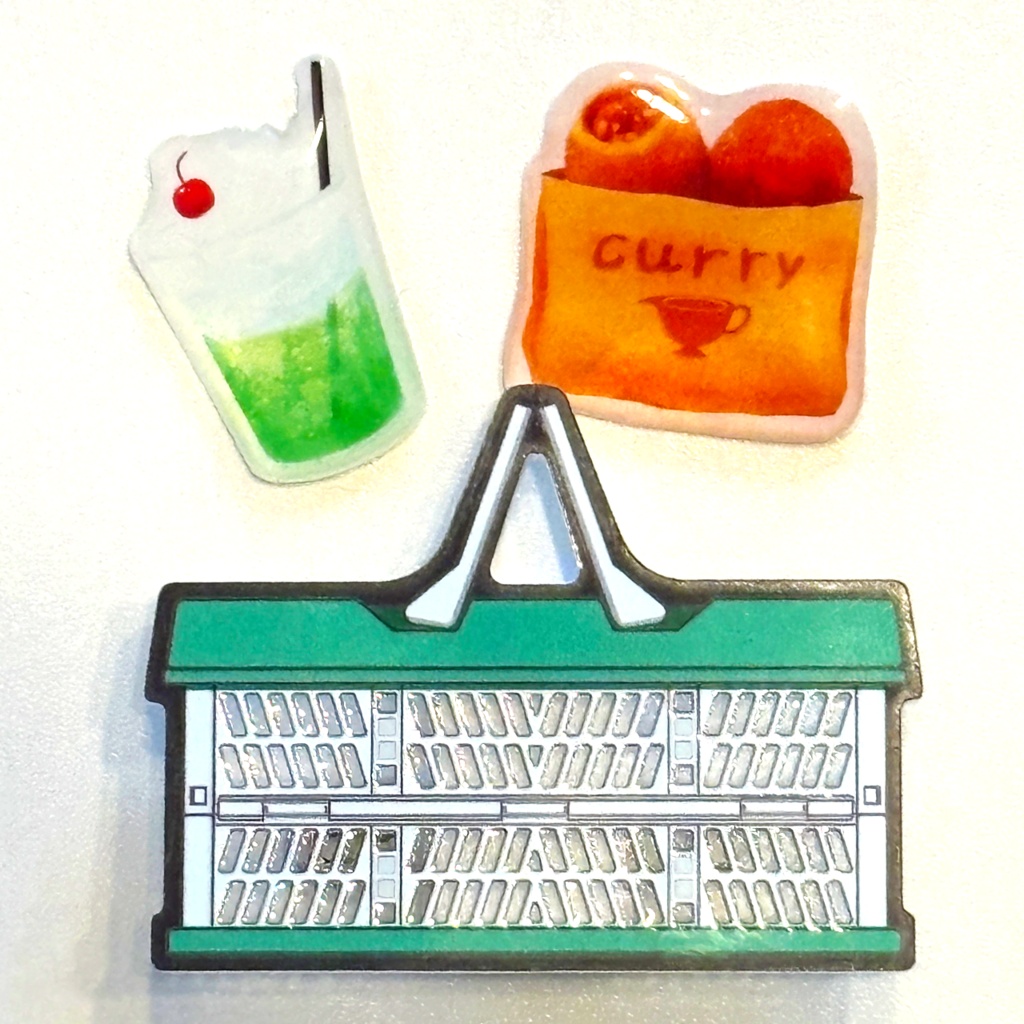 【アクリルバッジ】フードコンテナ（ぷっくりシールおまけ付き）