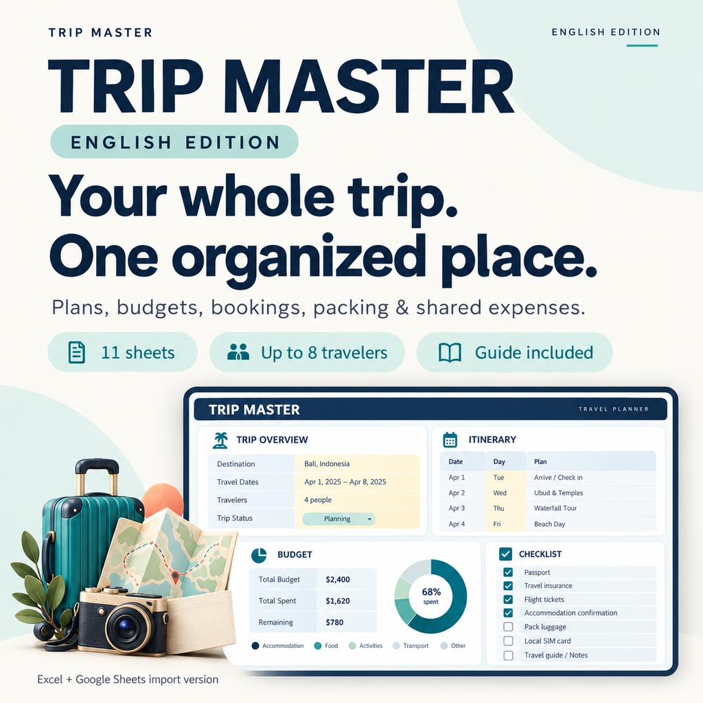 TRIP MASTER_Comprehensive Travel Management Worksheet