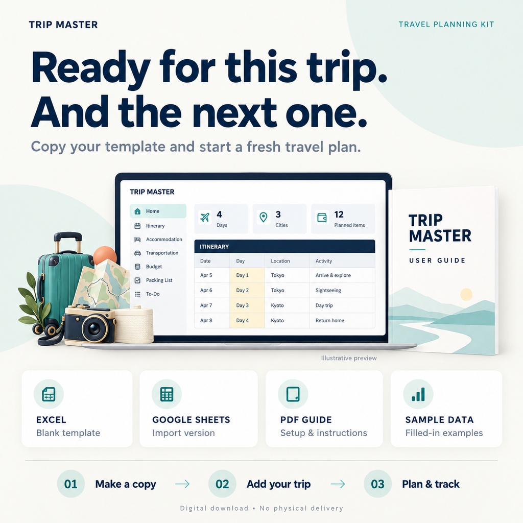 TRIP MASTER_Comprehensive Travel Management Worksheet