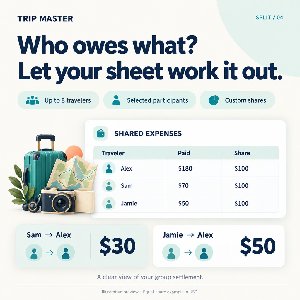 TRIP MASTER_Comprehensive Travel Management Worksheet