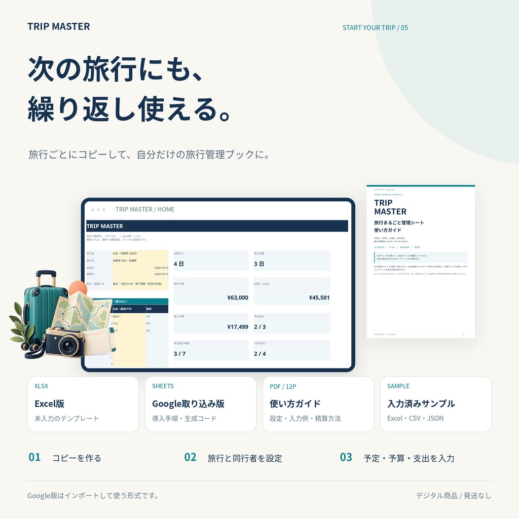 TRIP MASTER|旅行まるごと管理シート