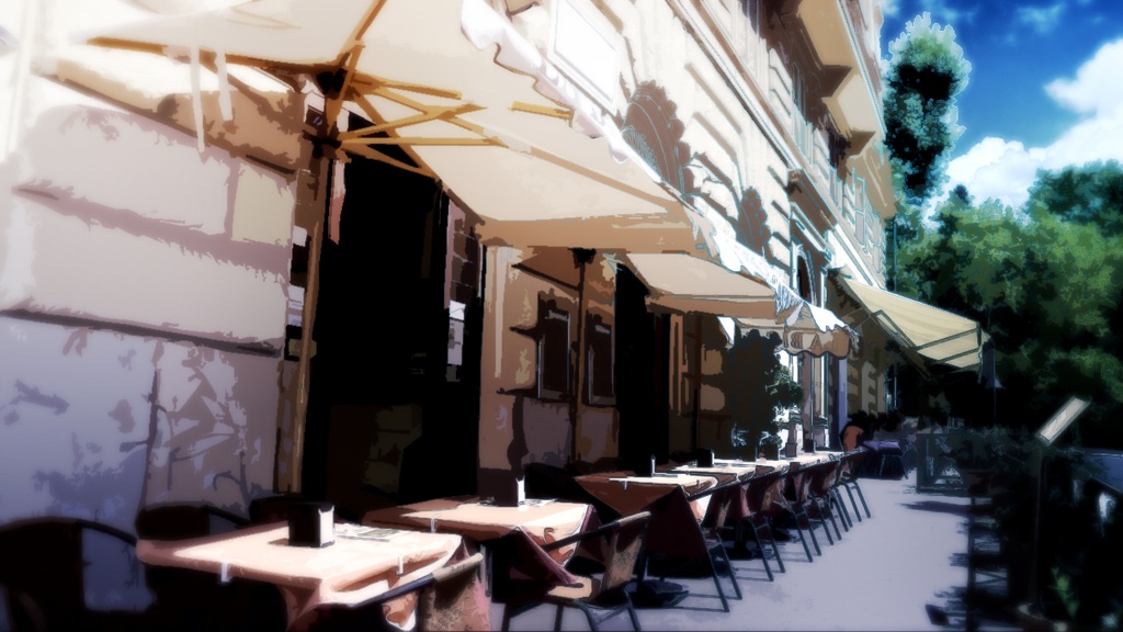 イラスト風背景素材集45枚/街・城・学校など