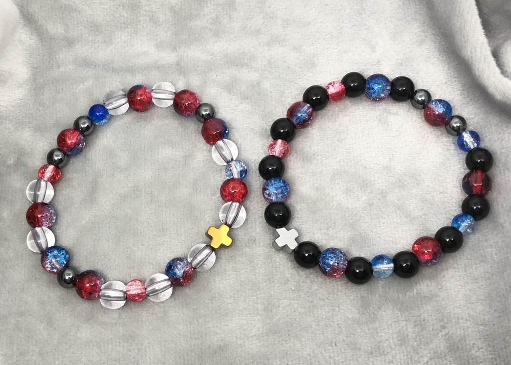 青×赤:ブレスレット