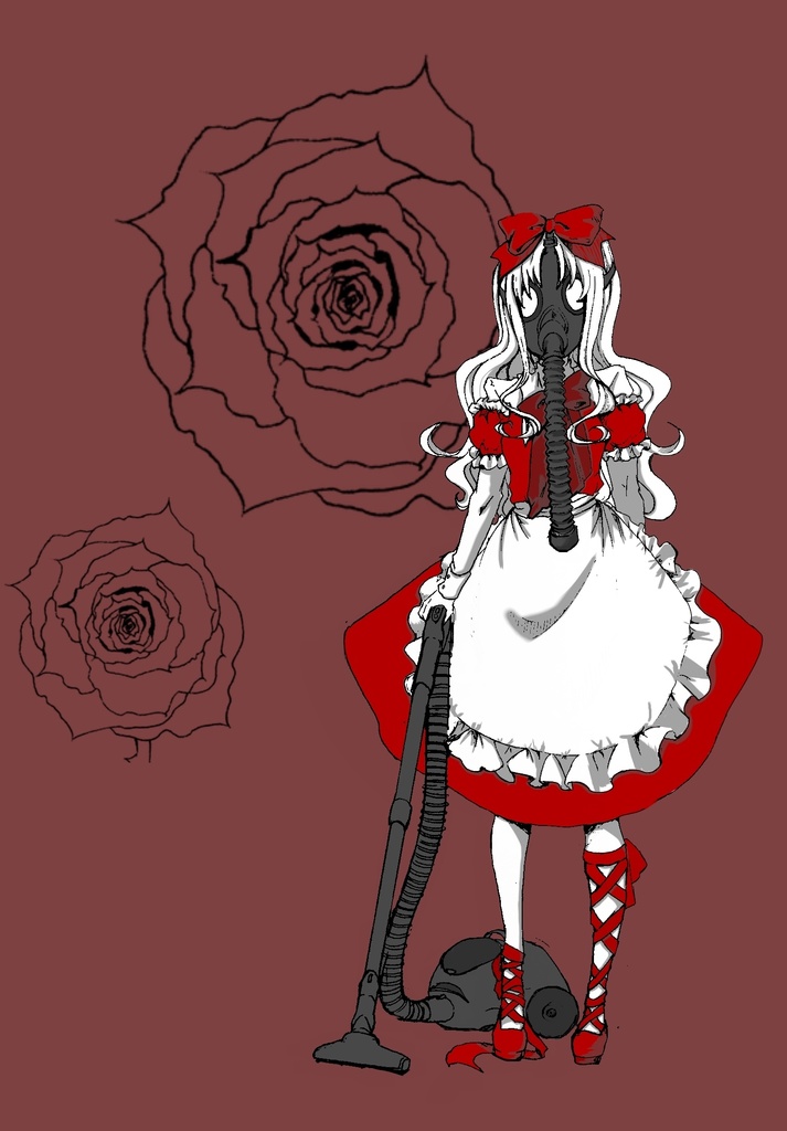 ガスマス子ポストカード(メイド