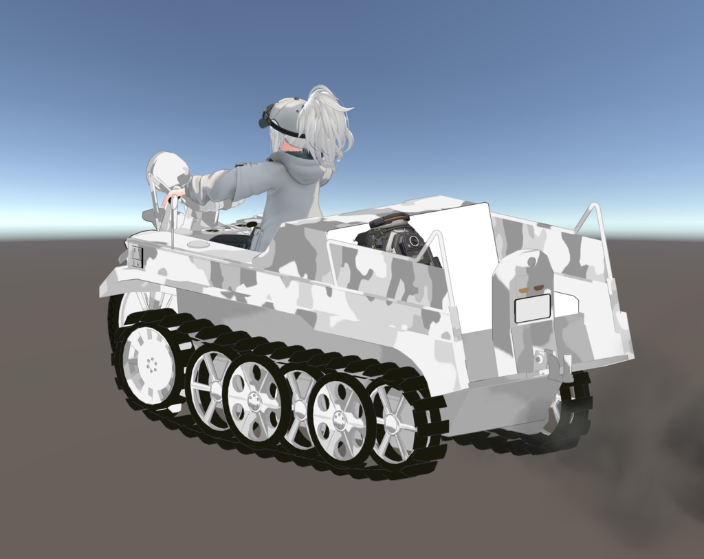 【おかげさまで1周年 1000+スキありがとう!】VRChatアバター用ギミック VRC Kettenkrad ケッテンクラート MA対応 Quest対応 まめふれんず、ロポリこん、みみのこ、コロネ、クララ、アズキ、せっけん、Nemo、Warabi、エク - Eku、SNOWHAVOC対応