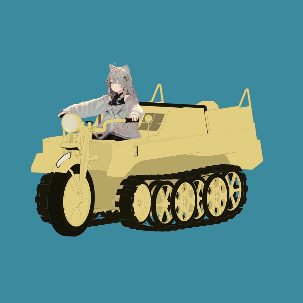 【1200+スキありがとう!】VRChatアバター用ギミック VRC Kettenkrad ケッテンクラート MA対応 Quest対応 まめふれんず、ロポリこん、みみのこ、コロネ、クララ、アズキ、せっけん、Nemo、Warabi、エク - Eku、SNOWHAVOC、モニカ、ひかるん、しなの対応