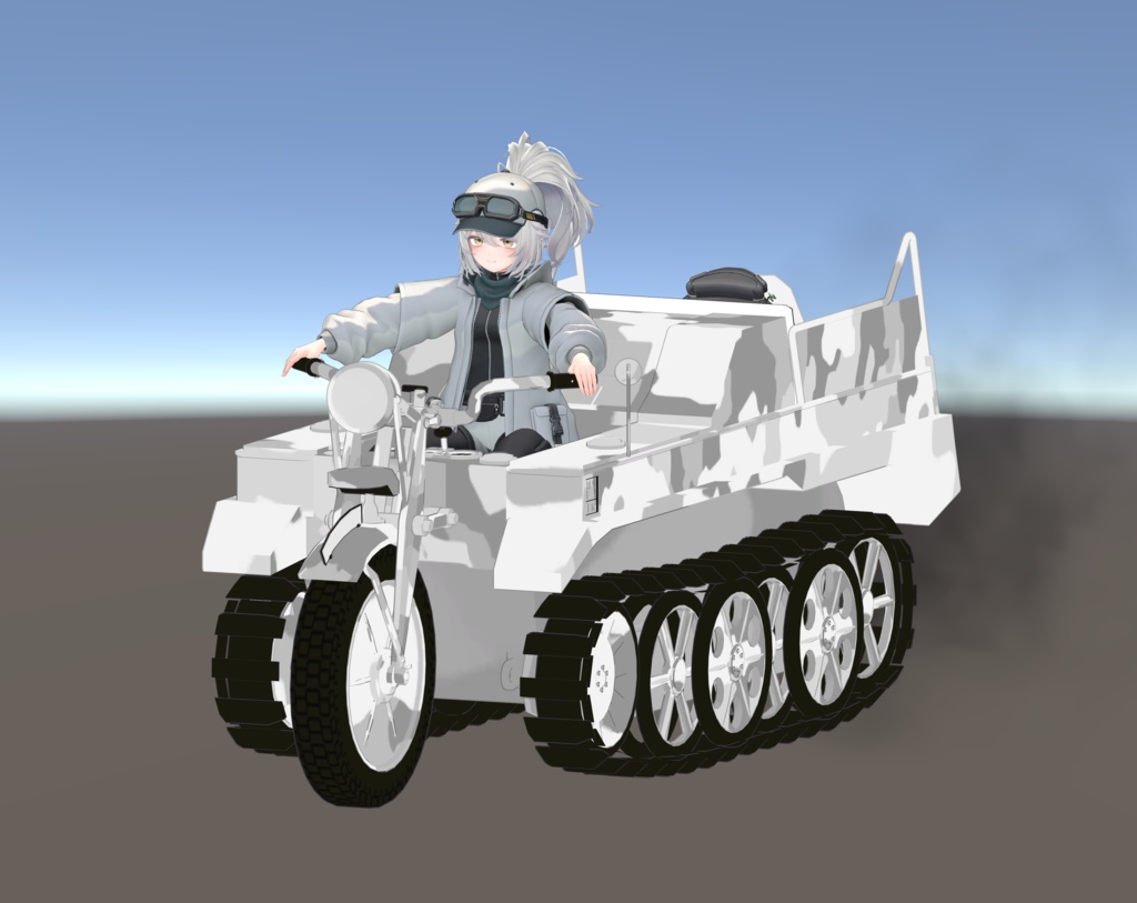 【おかげさまで1周年 1000+スキありがとう!】VRChatアバター用ギミック VRC Kettenkrad ケッテンクラート MA対応 Quest対応 まめふれんず、ロポリこん、みみのこ、コロネ、クララ、アズキ、せっけん、Nemo、Warabi、エク - Eku、SNOWHAVOC対応