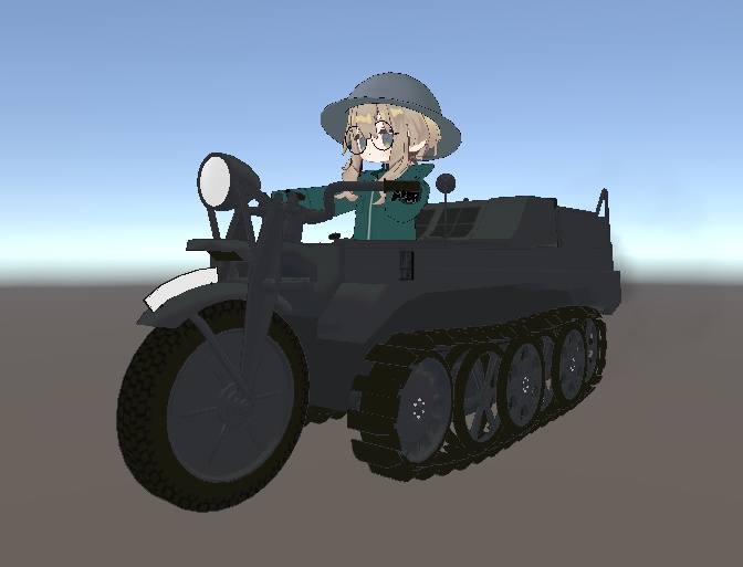 【おかげさまで1周年 1000+スキありがとう!】VRChatアバター用ギミック VRC Kettenkrad ケッテンクラート MA対応 Quest対応 まめふれんず、ロポリこん、みみのこ、コロネ、クララ、アズキ、せっけん、Nemo、Warabi、エク - Eku、SNOWHAVOC対応