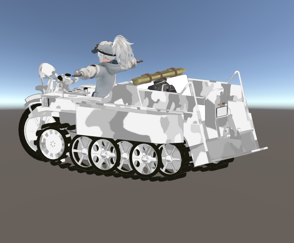 【おかげさまで1周年 1000+スキありがとう!】VRChatアバター用ギミック VRC Kettenkrad ケッテンクラート MA対応 Quest対応 まめふれんず、ロポリこん、みみのこ、コロネ、クララ、アズキ、せっけん、Nemo、Warabi、エク - Eku、SNOWHAVOC対応