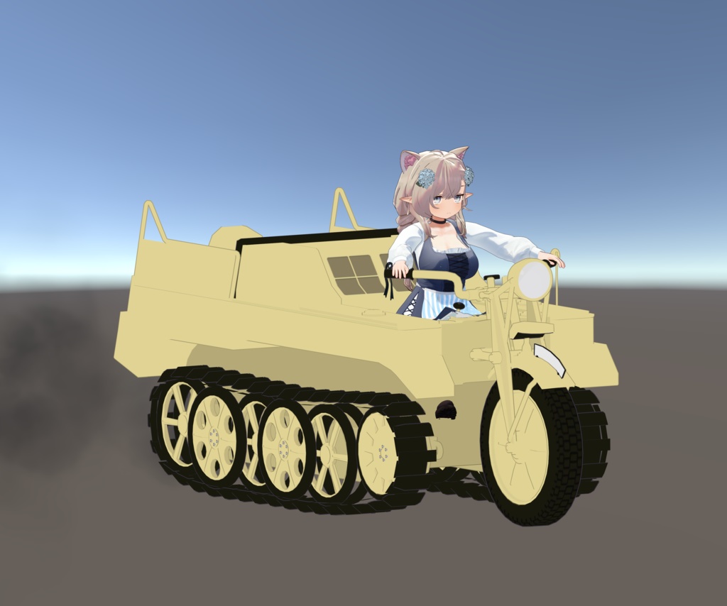 【1100+スキありがとう!】VRChatアバター用ギミック VRC Kettenkrad ケッテンクラート MA対応 Quest対応 まめふれんず、ロポリこん、みみのこ、コロネ、クララ、アズキ、せっけん、Nemo、Warabi、エク - Eku、SNOWHAVOC、モニカ、ひかるん対応