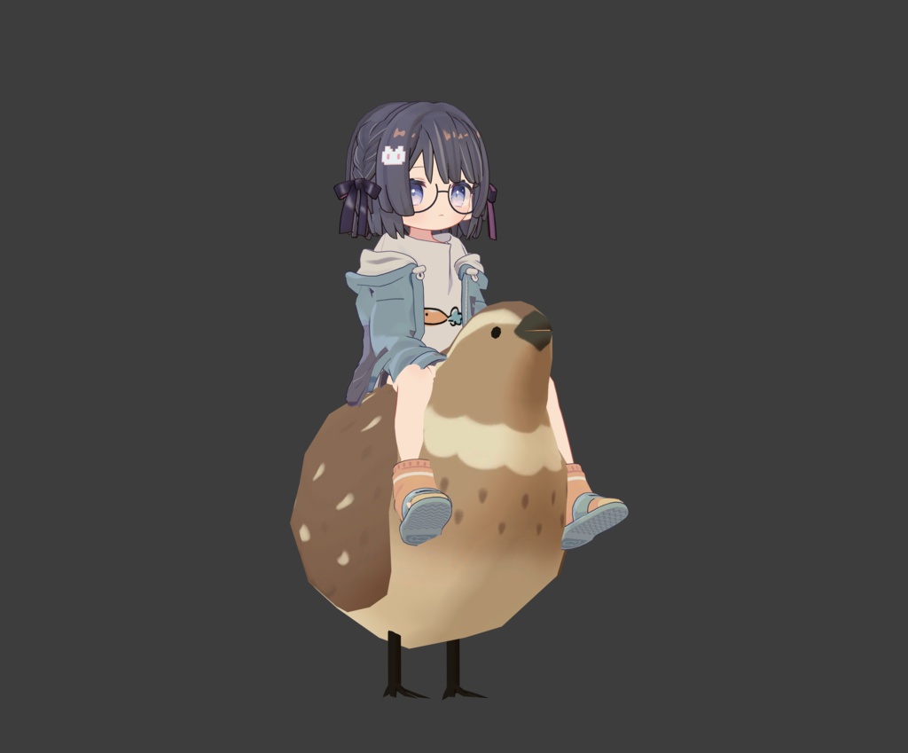 【おかげさまで1周年 1200+スキありがとう!Version 2リリース!大人気!】うずらのようなものに乗るギミック「うずらいだー」まめふれんず、ロポリこん、クララ、コロネ、みみのこ、るるこ、Nemo、Warabi、SNOWHAVOC、朔霧丸、ぽんとちゅね、モニカ、ひかるん対応