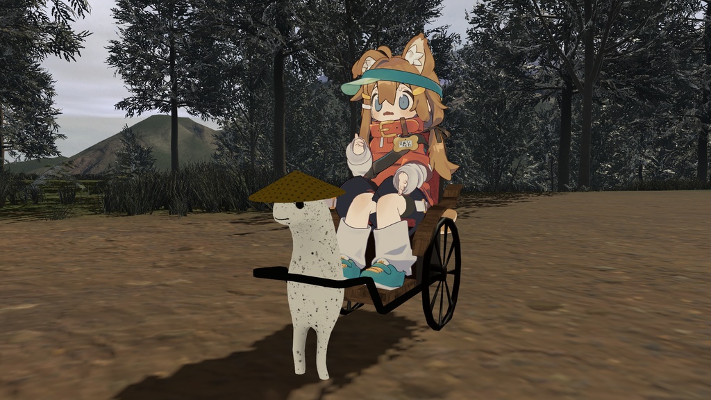 【自分が乗客になるやつ】まめふれんず、コロネ、ロポリこん、みみのこ用「Akyo人力車ギミック」