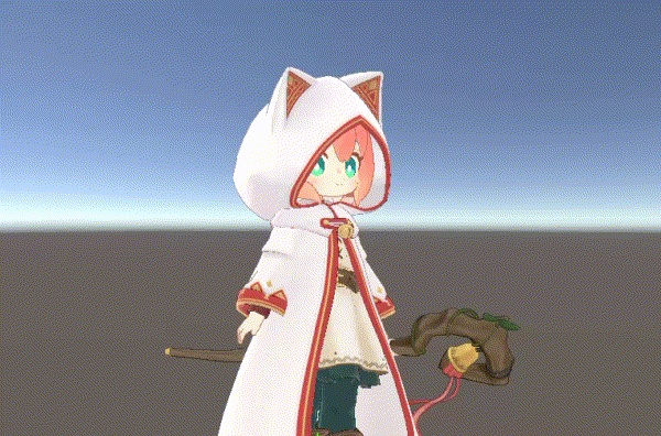 【無料】クララ用「旅の魔導師服」でフードかぶったときに髪を隠す追加FX