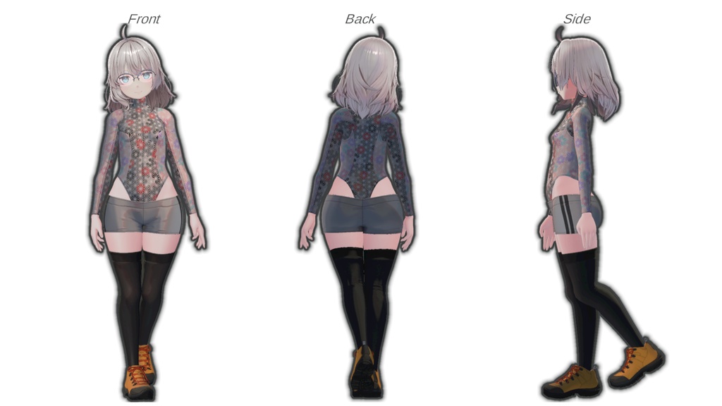 Nemo用標準衣装模様替えギミック付きマテリアルセット「和柄 -Wagara- 紅葉(MOMIJI)」 MA対応 標準色とメニューで切替できます