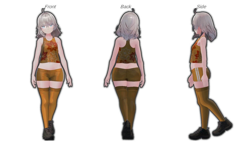 Nemo用標準衣装模様替えギミック付きマテリアルセット「和柄 -Wagara- 紅葉(MOMIJI)」 MA対応 標準色とメニューで切替できます