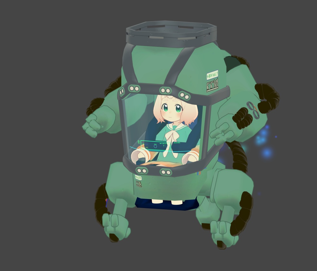 【1200+スキありがとう! 11/26~11/30まで750円OFF!】オーバーテック・パワーメイト のりものギミック 異星の謎技術で駆動する一人乗り作業機体 MA対応 キプフェル、まめひなた、まめふれんず、クララ、コロネ、アズキ、デルタフレア、スノーハヴォック、Nemo、エク、しなの、マヌカ、桔梗等42アバター確認 MA対応 AudioLink対応