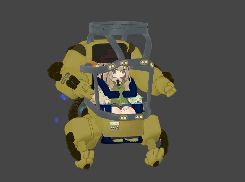 【1200+スキありがとう! 11/26~11/30まで750円OFF!】オーバーテック・パワーメイト のりものギミック 異星の謎技術で駆動する一人乗り作業機体 MA対応 キプフェル、まめひなた、まめふれんず、クララ、コロネ、アズキ、デルタフレア、スノーハヴォック、Nemo、エク、しなの、マヌカ、桔梗等42アバター確認 MA対応 AudioLink対応