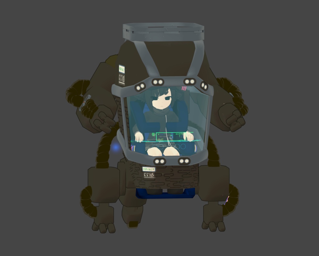 【1200+スキありがとう! 11/26~11/30まで750円OFF!】オーバーテック・パワーメイト のりものギミック 異星の謎技術で駆動する一人乗り作業機体 MA対応 キプフェル、まめひなた、まめふれんず、クララ、コロネ、アズキ、デルタフレア、スノーハヴォック、Nemo、エク、しなの、マヌカ、桔梗等43アバター確認 MA対応 AudioLink対応