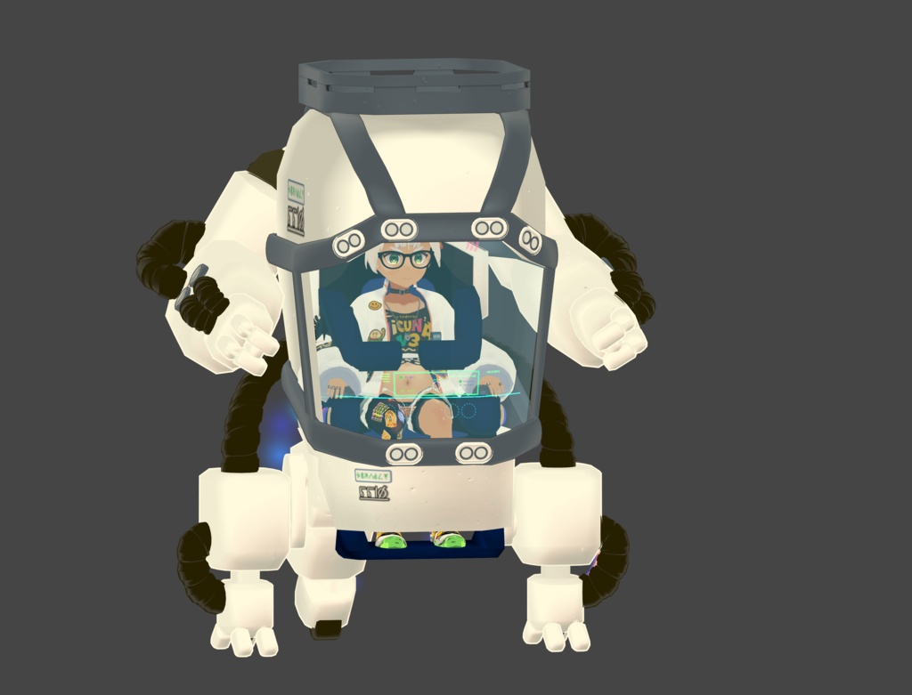 【1400+スキありがとう! 年末年始セール12/26~1/15まで300円OFF!】オーバーテック・パワーメイト のりものギミック 異星の謎技術で駆動する一人乗り作業機体 MA対応 キプフェル、まめひなた、まめふれんず、クララ、コロネ、アズキ、デルタフレア、スノーハヴォック、Nemo、エク、しなの、マヌカ、桔梗等45アバター確認 MA対応 AudioLink対応