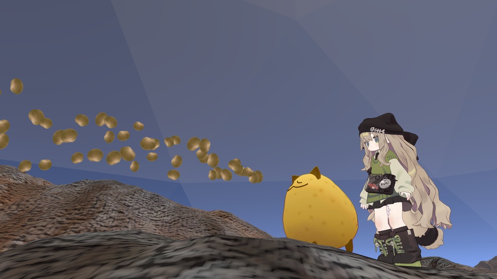 【リリース記念半額 300円 ~6/7まで】VRChatのりものギミック「いもねこライダー」キプフェル、まめひなた、まめふれんず、アズキ、クララ、コロネ、ぽんとちゅね、ひかるん、モニカ、Nemo、朔霧丸、しなの、SNOWHAVOC、スプリア対応 MA対応