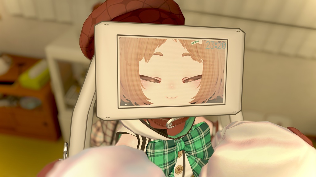【リリース記念半額 6/30まで】VRChat ブラウン管テレビ風アバターギミック「てれユニ」おまえもテレビにならないか? MA、AudioLink対応 10アバター対応